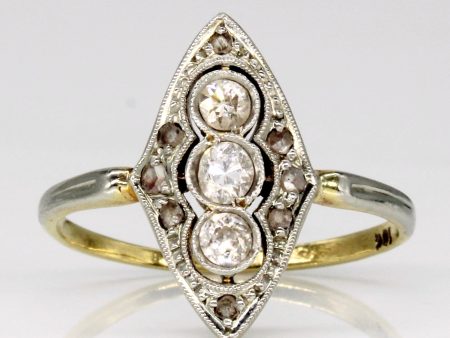 Vintage Three Old Cut Diamond Ring | 0.25ctw | SZ 5.75 | Online Sale