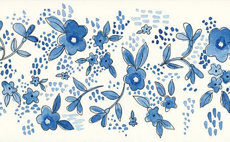 ALP1782 - Scattered Blue Flowers Online Sale