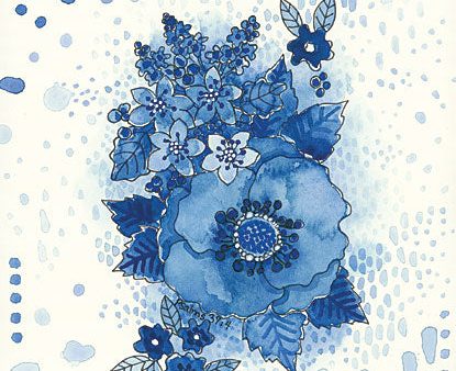 ALP1783 - Crazy Blue Flowers Online now