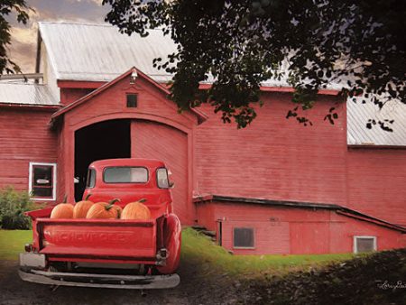 LD1498 - Red Pumpkin Truck - 18x12 Cheap